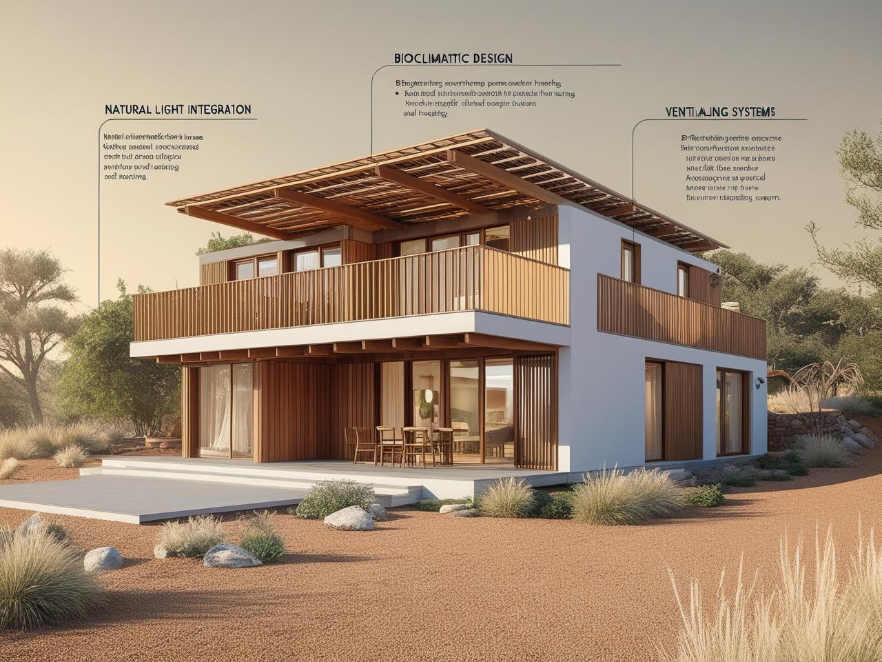 maison bioclimatique sol aride bois beton eco