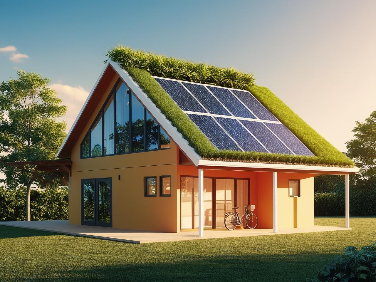 panneau solaire toi vegetalisé maison bioclimatique house jardin