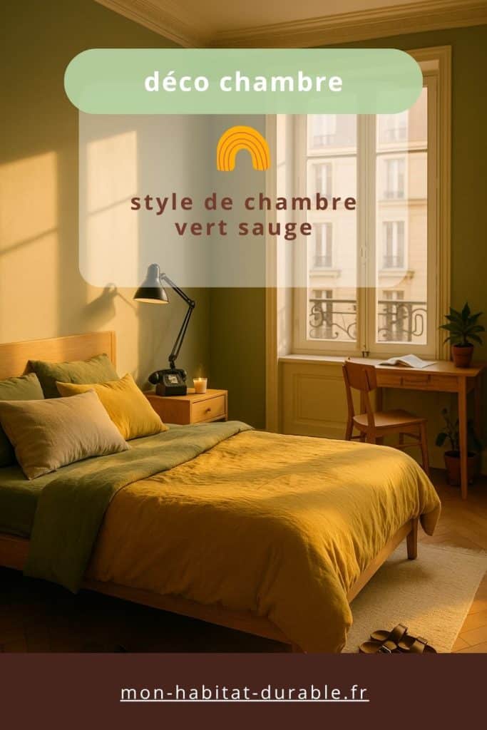 chambre paris fenetre lit déco moderne vert sauge vue sur cours