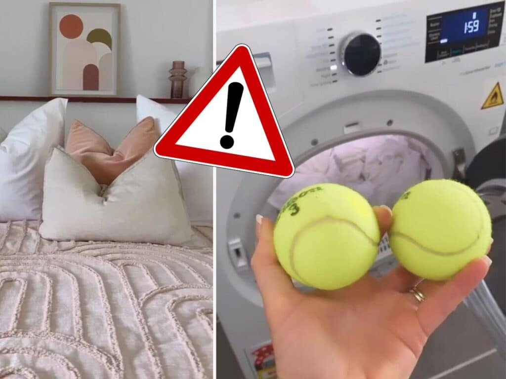 utilisation balle de tennis dans le seche linge couette oreiller attention