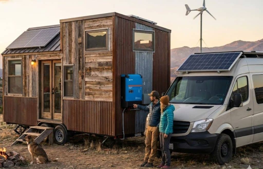 L'onduleur-chargeur Victron MultiPlus-II 3000VA utilisé pour l'autonomie électrique d'une Tiny House et d'un van en site isolé (Off-grid)