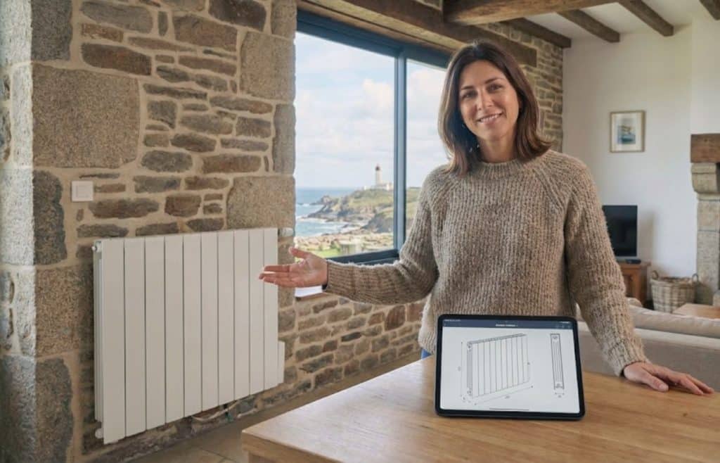 explique le fonctionnement d'un radiateur à inertie céramique 1000W dans un intérieur sain et durable.