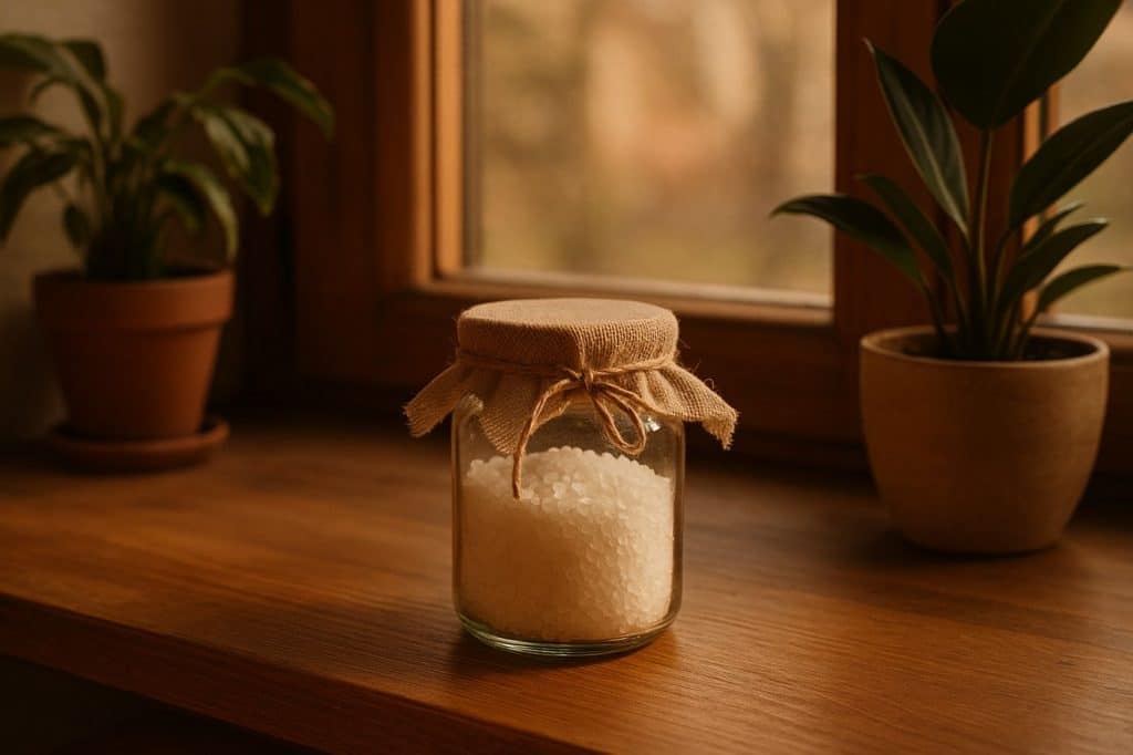 astuce absorbeur humidité naturel pot toile de jute fait maison bord fenêtres plantes dépolluante