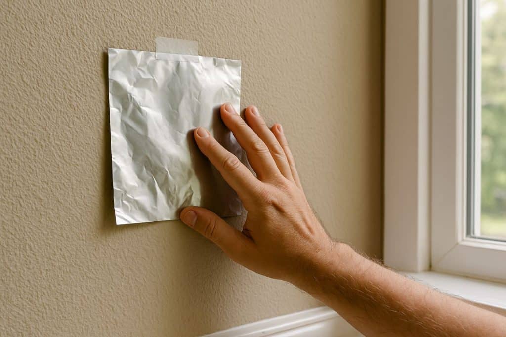 astuces feuille papier aluminium pour détecter l'humidité de la maison collé scotch mur astuces solution
