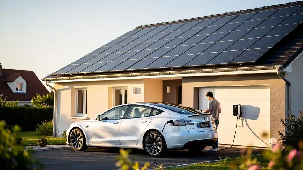 Charger sa Tesla model 3 performance gratuitement avec des panneaux solaires borne de recharge wall connector