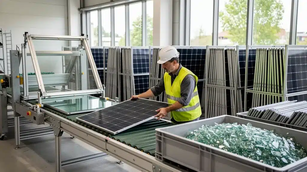 Recyclage et fin de vie des panneaux solaires en France en rapport avec durée de vie d'un panneau solaire