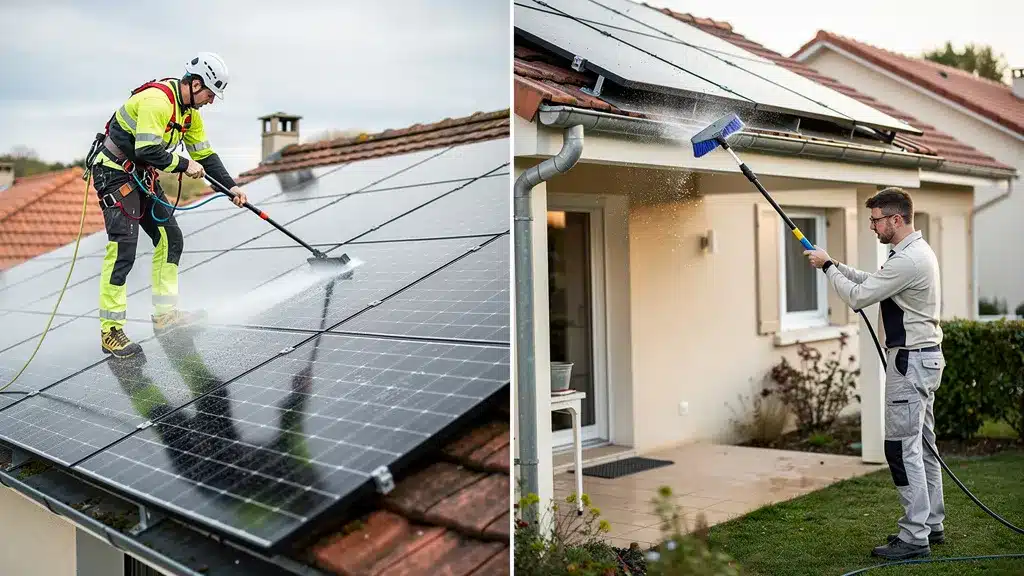 Nettoyer ses panneaux photovoltaïques : DIY ou professionnel : conseils sur entretien panneaux solaires