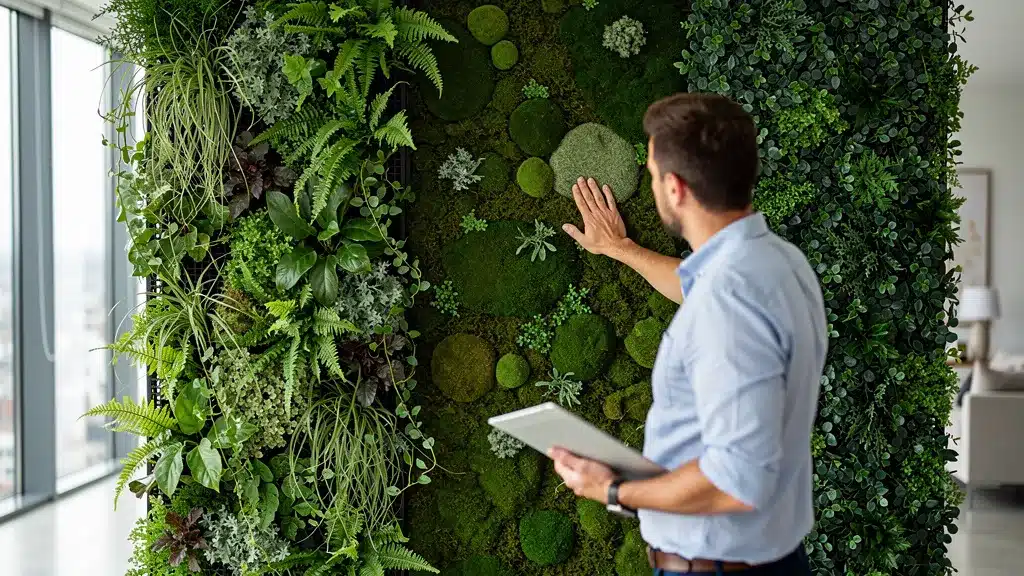 Mur végétal naturel, stabilisé ou artificiel : Le comparatif 2026 - Mur végétal Mur végétal naturel, stabilisé ou artificiel : Le comparatif 2026 : illustration et conseils