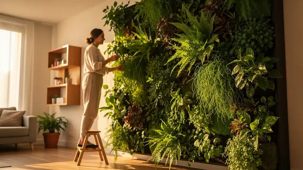 Illustration principale sur mur végétal