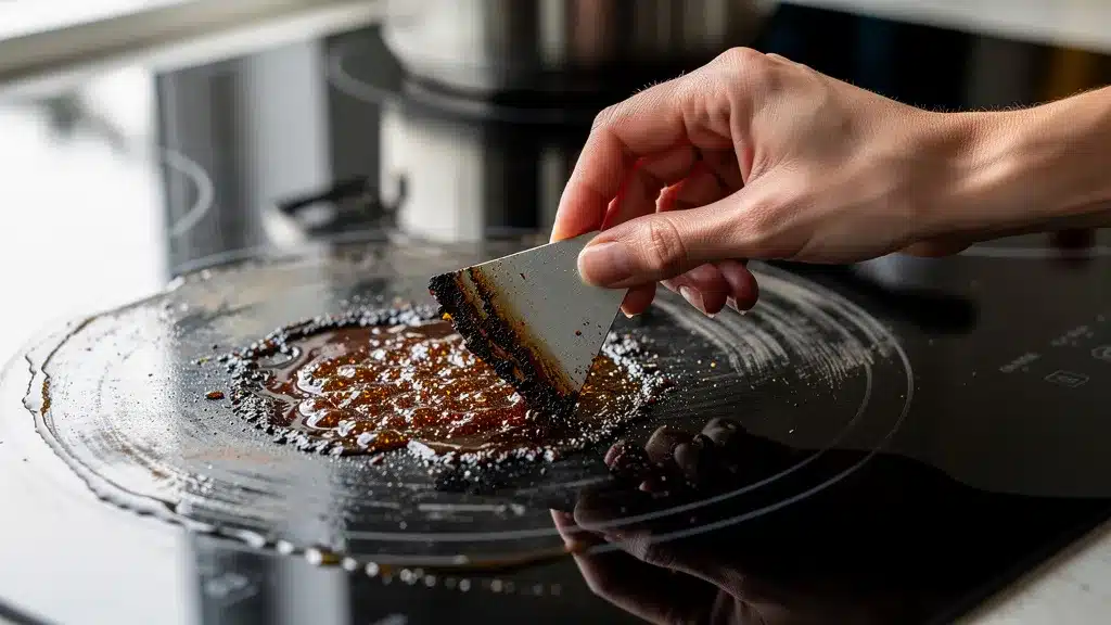 Éliminer le sucre fondu et les résidus brûlés pour mieux comprendre nettoyer une plaque induction