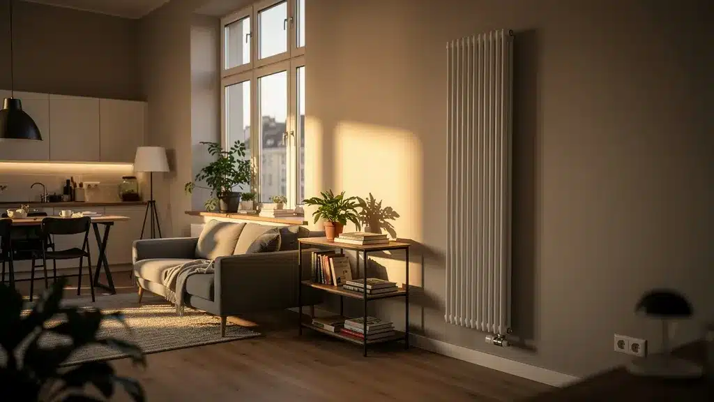 Photo illustrant optimiser espace avec radiateurs verticaux