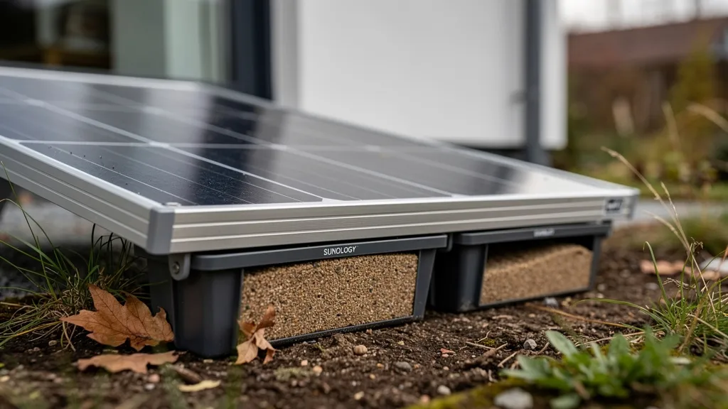 Lestage et sécurité face au vent - Panneau solaire sunology Photo representant lestage et sécurité face au vent panneau solaire sunology