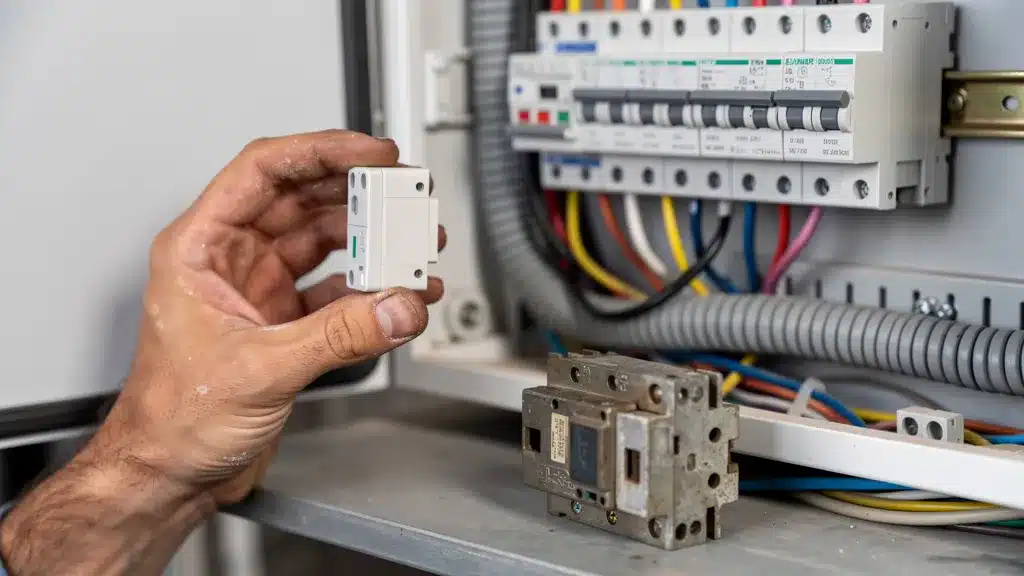 Quel télérupteur choisir : unipolaire, bipolaire ou silencieux ? - Schema telerupteur Photo representant quel télérupteur choisir : unipolaire, bipolaire ou silencieux tableau électrique module