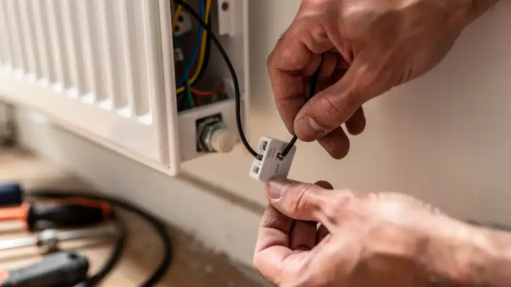 heatzy pilote pour radiateurs électriques cable fil électrique noir module