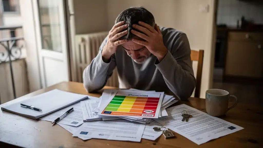 Regardant et montrant, assis pour qu'est-ce que l'audit énergétique obligatoire pour une vente en 2026