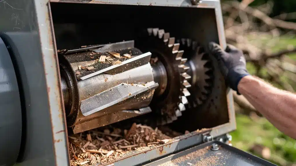 Scene montrant montrant, gros plan en rapport avec comparatif broyeur de végétaux : couteaux, rotor ou turbine