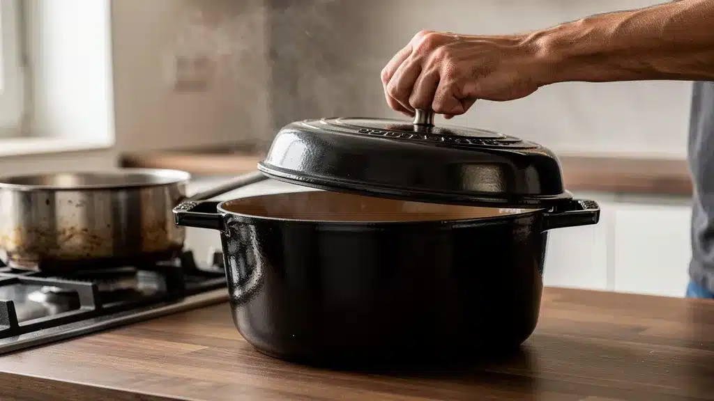 Cuisine, moderne illustrant quel matériel choisir pour un plat cuit à l'étouffée