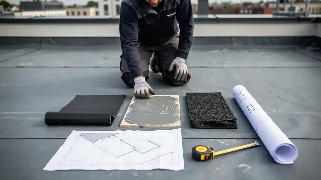 Montrant et bleu pour comparatif 2026 : quelle étanchéité toit terrasse choisir matériaux installateur rénovation plan