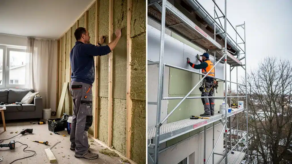 Comparatif ITI vs ITE : Quelle isolation thermique choisir en 2026 ? - Iti vs ite Montrant et maison pour comparatif iti vs ite : quelle isolation thermique choisir échafaudage cloison intérieur laine de verre