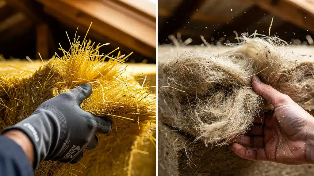 Photo de ecran avec graphique pour fibre de chanvre vs laine de verre 60mm : le vrai comparatif