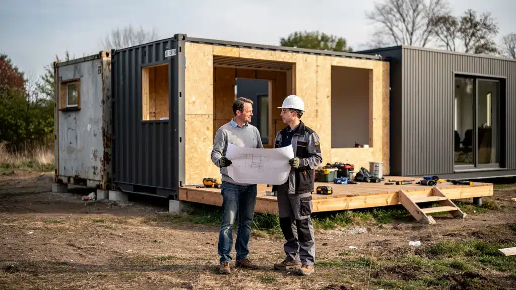 Editorial photo illustrating Prix moyen au m² d'une maison pour prix moyen au m² d'une maison container en 2026