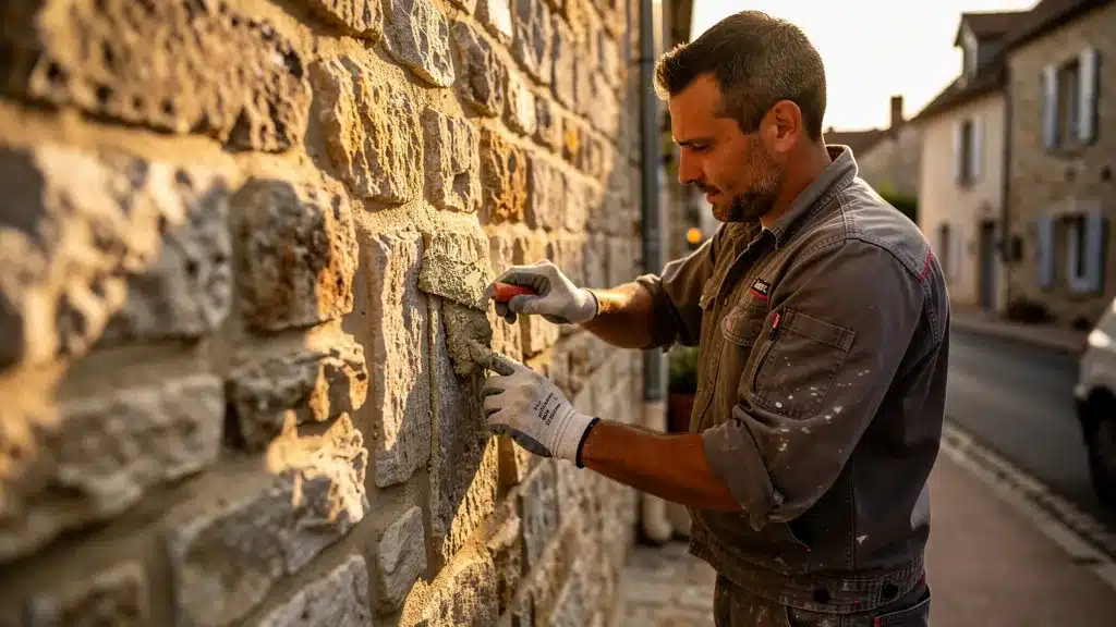 Photo illustrant rejointoiement pierre