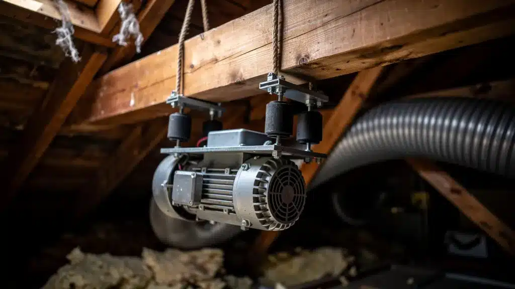 Photo de utilisant avec stylo pour désolidariser le moteur avec des plots anti-vibratiles