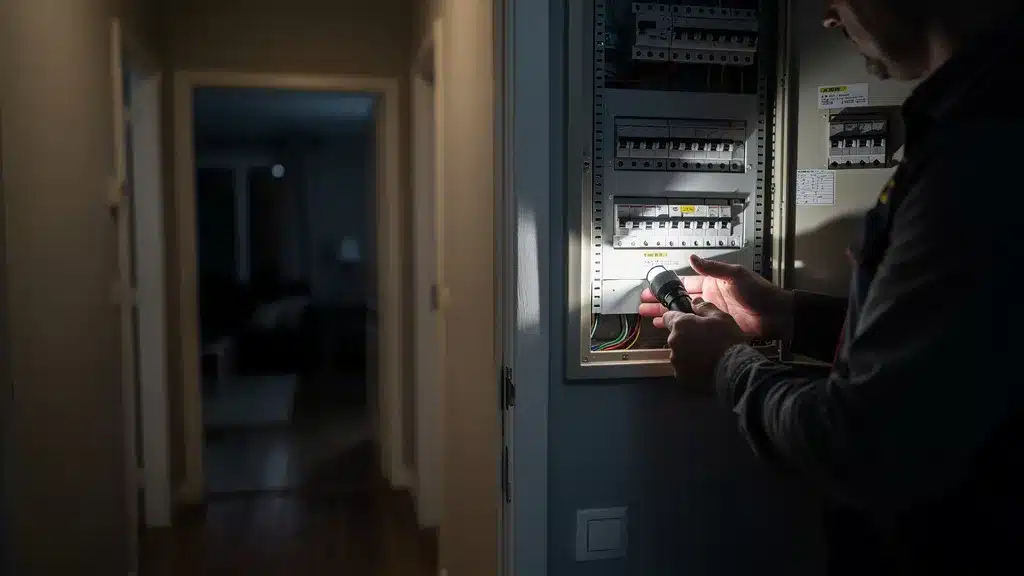 Main et tenant, lumiere pour pourquoi on m'a coupé l'électricité ? diagnostic immédiat