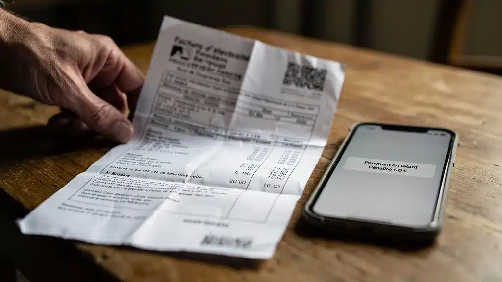 Scene montrant telephone, smartphone, table en rapport avec coupure de courant pour impayé edf/engie : procédure 2026