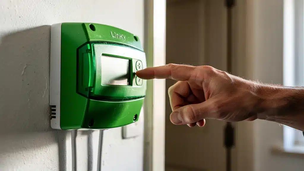 Photo de doigt avec lumineux pour remettre l'électricité après coupure : délais enedis réels