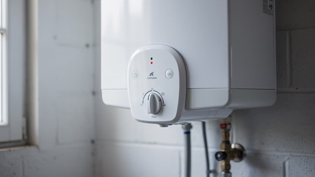Chauffe-eau electrique avec interrupteur de marche forcee sur le tableau