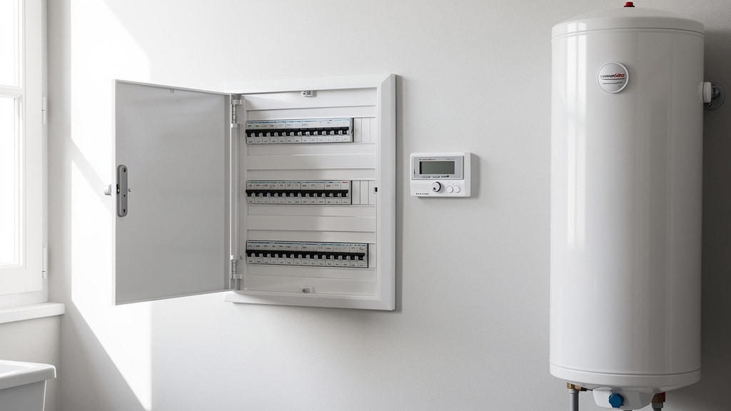 Tableau électrique avec horloge modulaire pour programmer un chauffe-eau en heures creuses