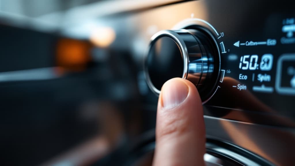 Symboles du panneau de commande d'une machine à laver : programmes et essorage