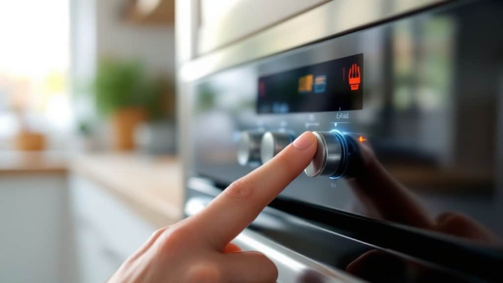 Symboles du four : gros plan sur le bandeau de commande et les pictogrammes des modes de cuisson