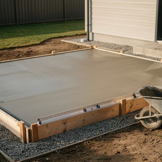 Prix d&rsquo;une dalle béton au m² en 2026 : posée, en autoconstruction, et le calcul pour la vôtre