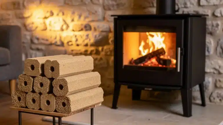 Bûche densifiée : prix, pouvoir calorifique et calculateur face au bois