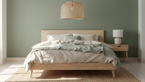 Chambre vert sauge et bois : 12 associations, idées déco et sélection IKEA